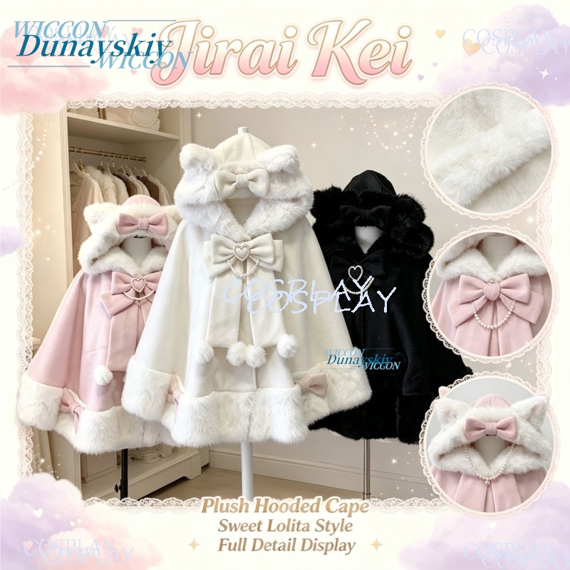 Japanese Jirai Kei Lolita Hood - Wool Coat Peacoat recension och pris