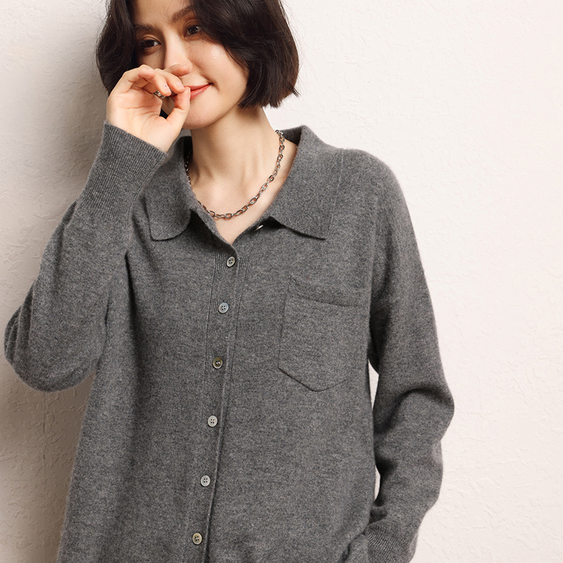 Autumn Women's Cardigan 100% C - Wool Coat Peacoat recension och pris