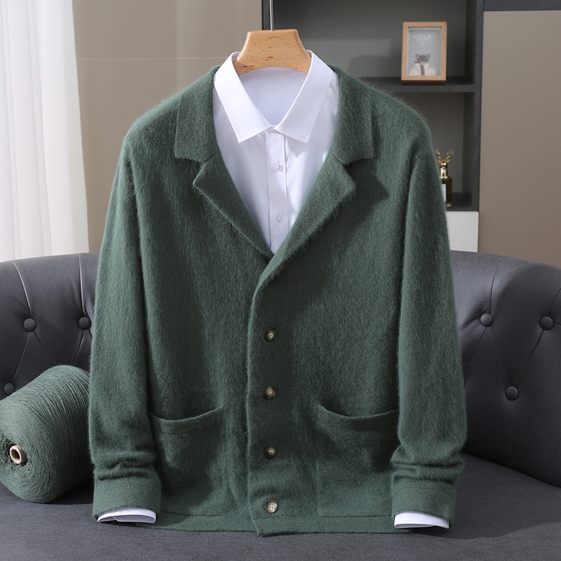 New Mink Wool Cardigan Men's P - Wool Coat Peacoat recension och pris