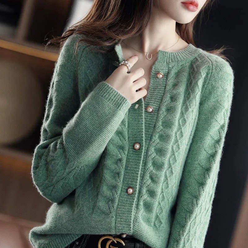 Vintage Knitted Cardigan Jacke - Wool Coat Peacoat recension och pris
