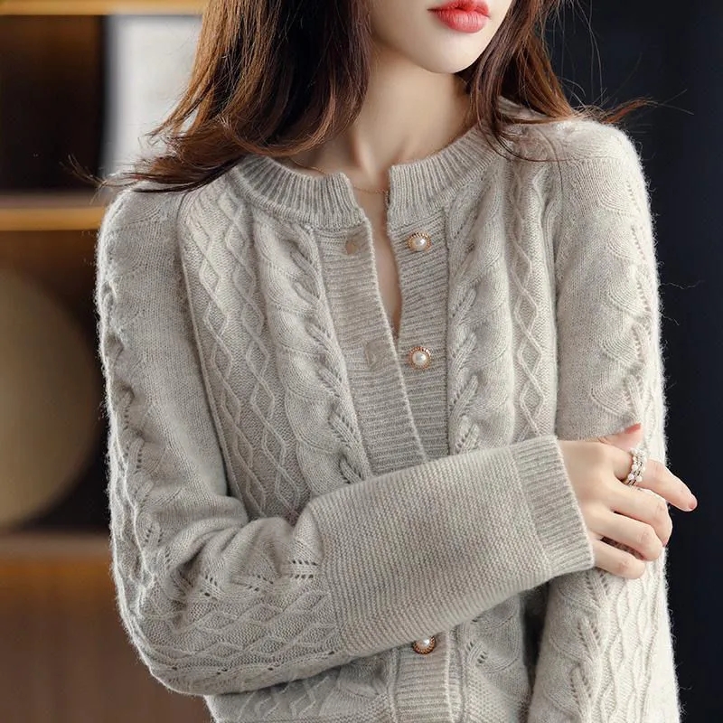 Vintage Knitted Cardigan Jacke - Wool Coat Peacoat recension och pris