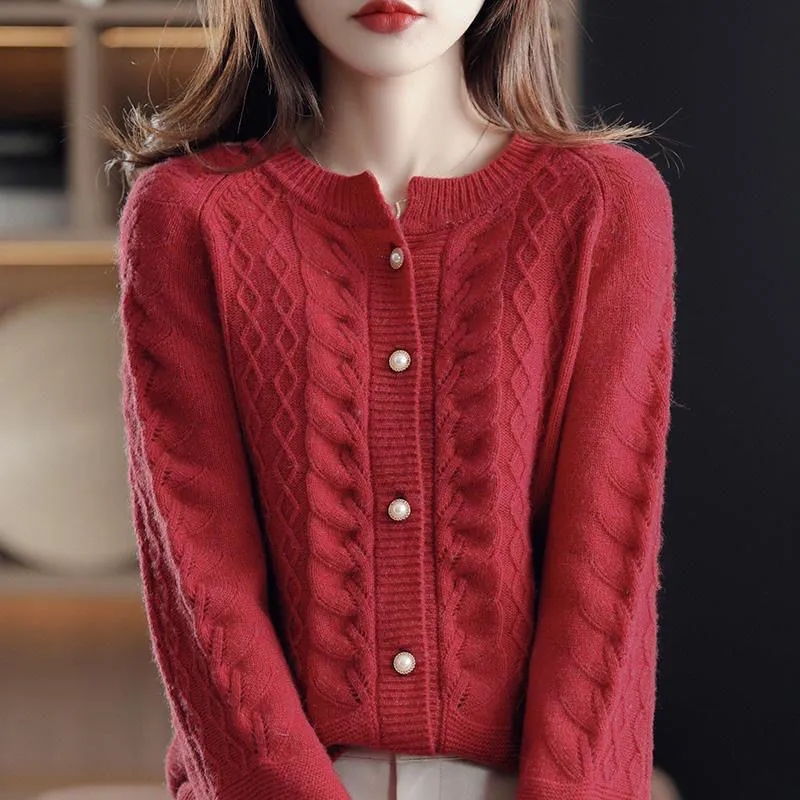 Vintage Knitted Cardigan Jacke - Wool Coat Peacoat recension och pris