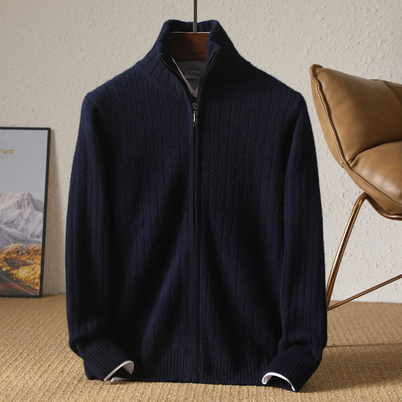 Men 100% Merino Wool Stand-Up  - Wool Coat Peacoat recension och pris