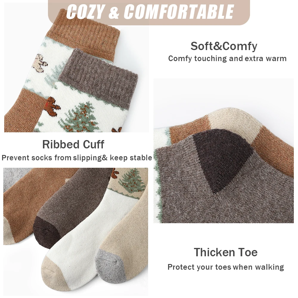 5 Pairs Women's Winter Wool So - Thermal Sock Wool recension och pris