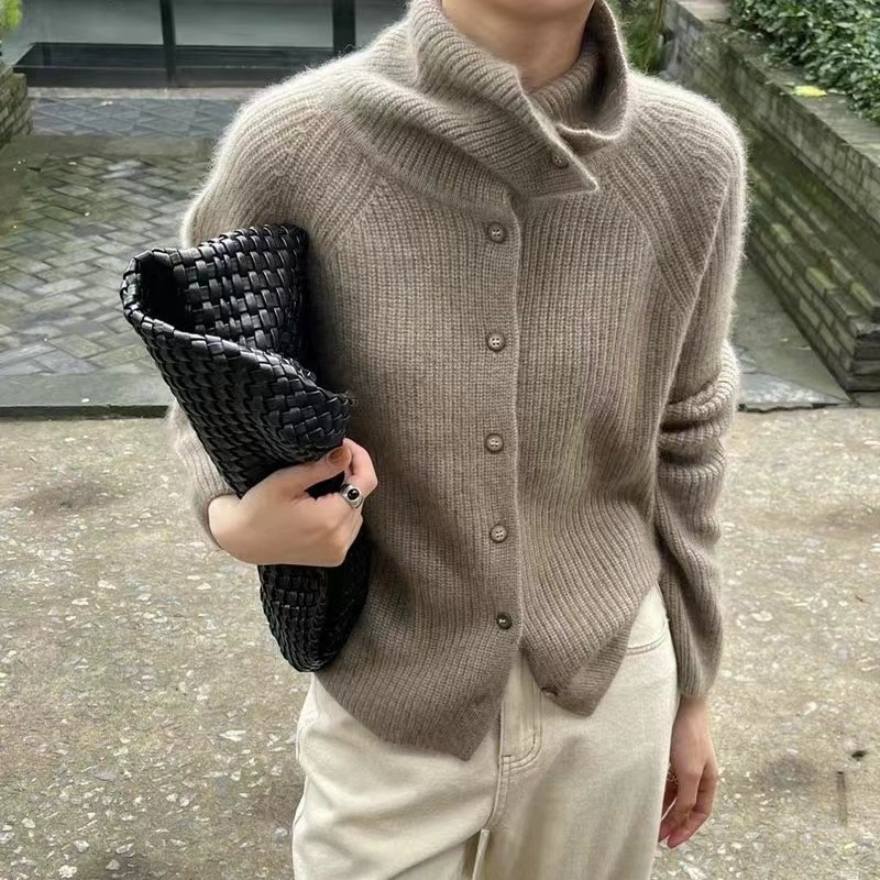 Turtleneck Cardigan Ladies 100 - Wool Coat Peacoat recension och pris