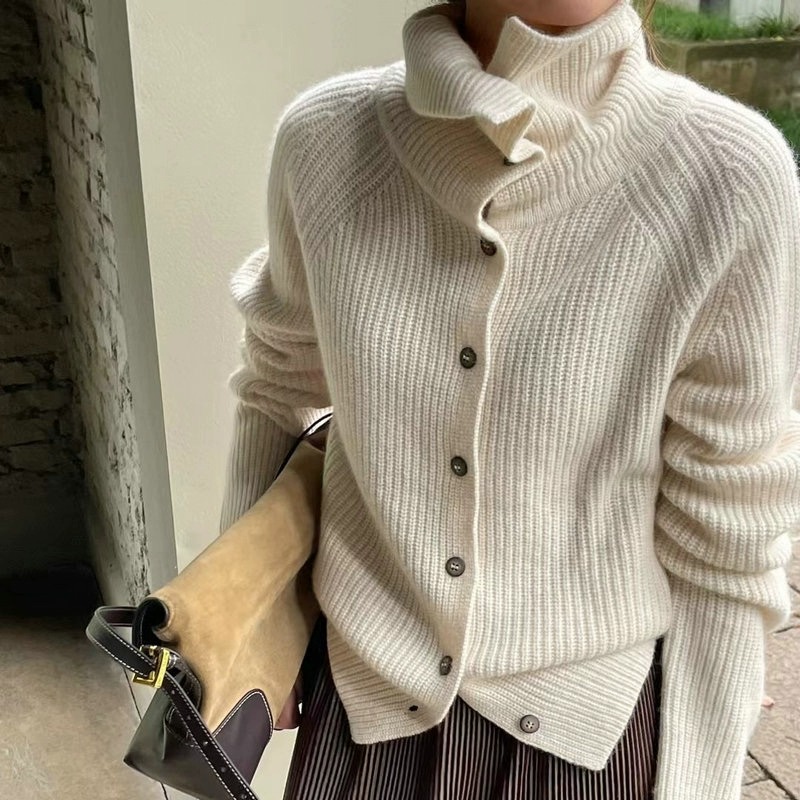 Turtleneck Cardigan Ladies 100 - Wool Coat Peacoat recension och pris