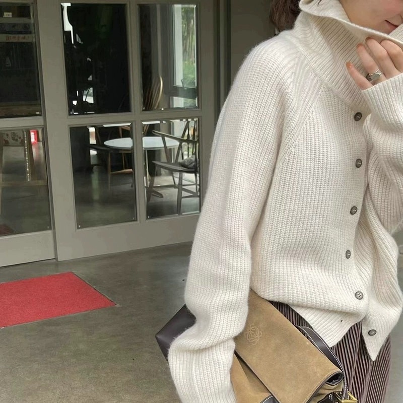 Turtleneck Cardigan Ladies 100 - Wool Coat Peacoat recension och pris